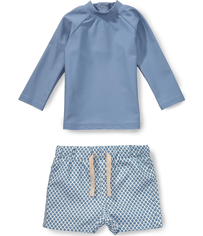 Edgehill Collection x Megan Karp Baby Boys Finn Rashguard & Printed Swim Trunks Set