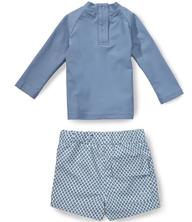 Edgehill Collection x Megan Karp Baby Boys Finn Rashguard & Printed Swim Trunks Set