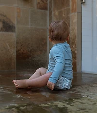 Edgehill Collection x Megan Karp Baby Boys Finn Rashguard & Printed Swim Trunks Set