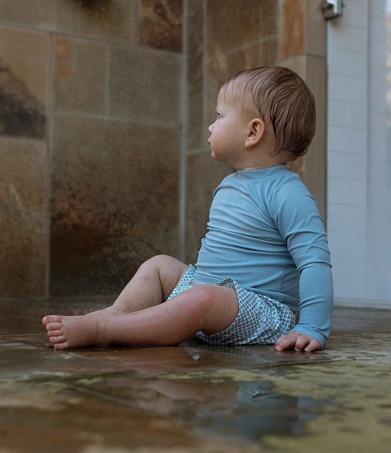 Edgehill Collection x Megan Karp Baby Boys Finn Rashguard & Printed Swim Trunks Set