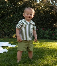 Edgehill Collection x Megan Karp Baby Boys Jack Stripe Peter Pan Collar Top & Shorts Set