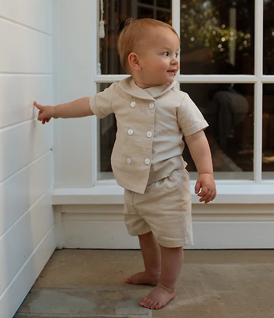 Edgehill Collection x Megan Karp Boys James Woven Sailor Top & Shorts Set