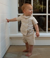 Edgehill Collection x Megan Karp Boys James Woven Sailor Top & Shorts Set