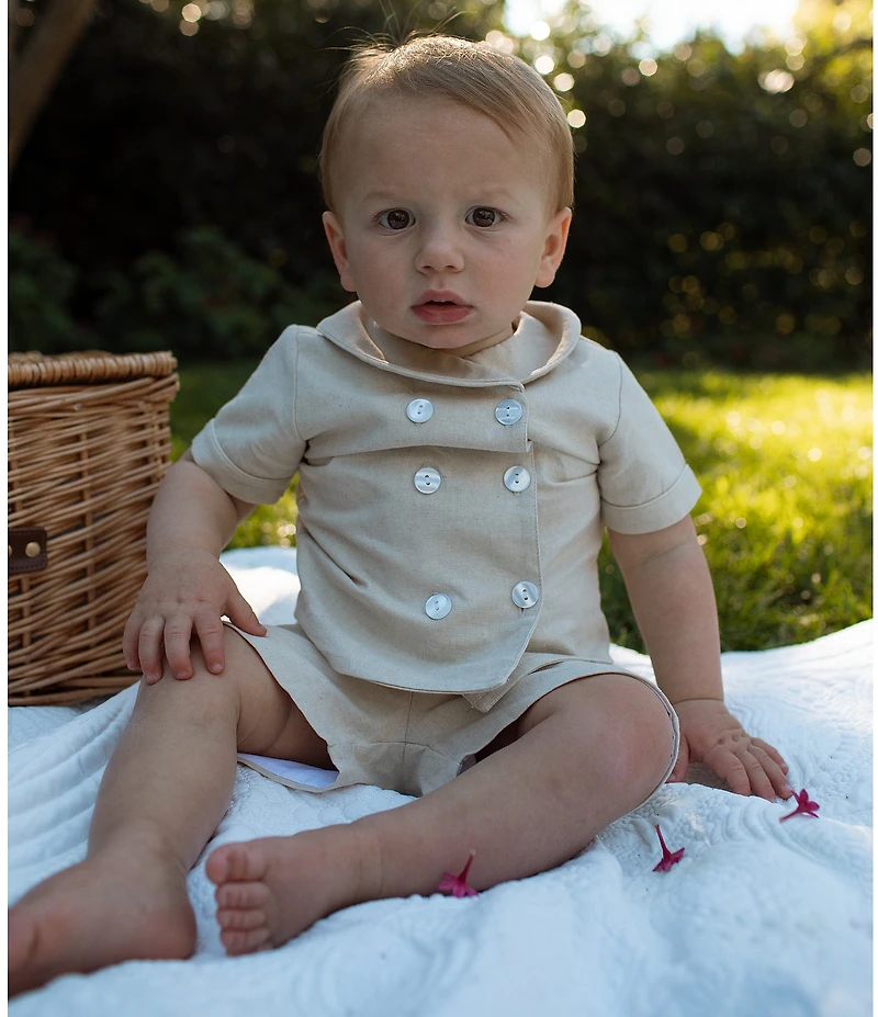 Edgehill Collection x Megan Karp Boys James Woven Sailor Top & Shorts Set