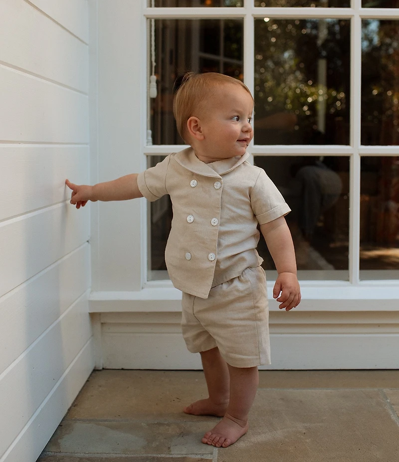 Edgehill Collection x Megan Karp Boys James Woven Sailor Top & Shorts Set