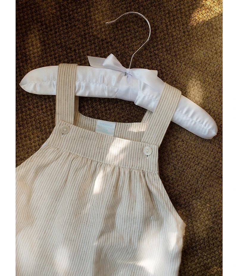 Edgehill Collection x Megan Karp Baby Boys Oliver Overall Linen Cotton Blend Top & Overall Bubble Romper Set