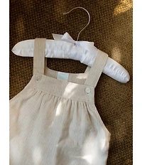 Edgehill Collection x Megan Karp Baby Boys Oliver Overall Linen Cotton Blend Top & Overall Bubble Romper Set