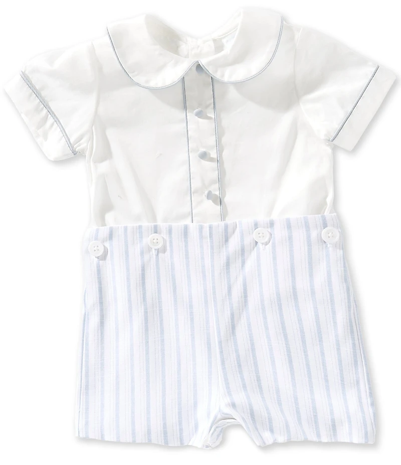 Edgehill Collection x Megan Karp Baby Boys Otto Woven Peter Pan Collar Top & Shorts Set