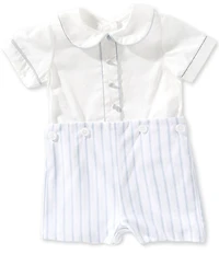 Edgehill Collection x Megan Karp Baby Boys Otto Woven Peter Pan Collar Top & Shorts Set