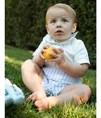 Edgehill Collection x Megan Karp Baby Boys Otto Woven Peter Pan Collar Top & Shorts Set