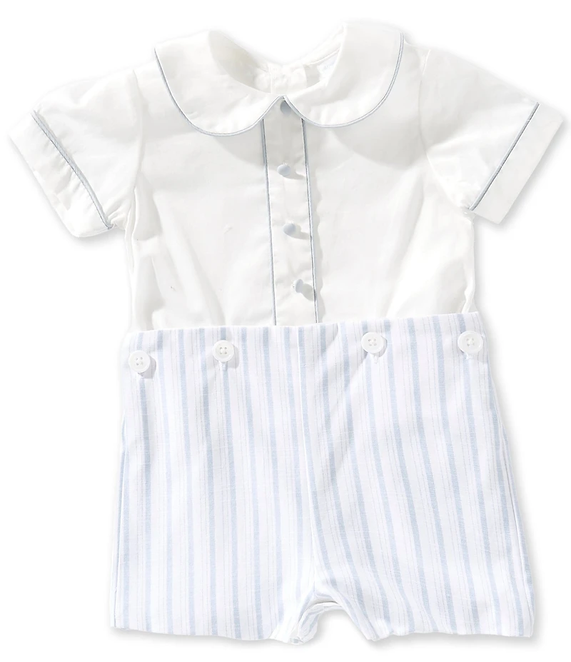 Edgehill Collection x Megan Karp Baby Boys Otto Woven Peter Pan Collar Top & Shorts Set