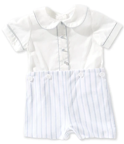 Edgehill Collection x Megan Karp Baby Boys Otto Woven Peter Pan Collar Top & Shorts Set