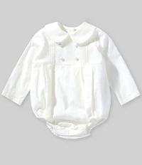 Edgehill Collection x Megan Karp Baby Boys Quinn Long Sleeve Peter Pan Collar Bubble Romper