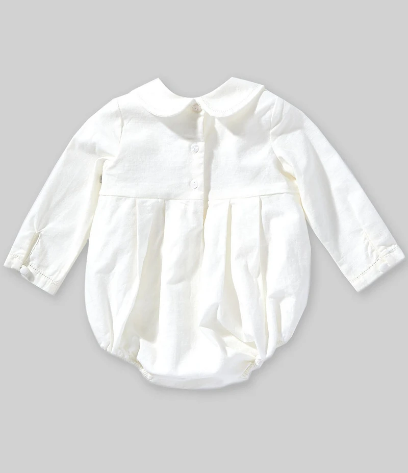 Edgehill Collection x Megan Karp Baby Boys Quinn Long Sleeve Peter Pan Collar Bubble Romper