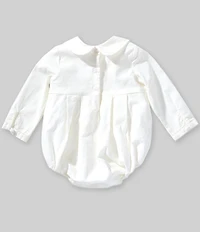 Edgehill Collection x Megan Karp Baby Boys Quinn Long Sleeve Peter Pan Collar Bubble Romper