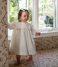 Edgehill Collection x Megan Karp Baby Girls Quinn Embroidered Detail Sailor Long Sleeve Dress