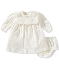 Edgehill Collection x Megan Karp Baby Girls Quinn Embroidered Detail Sailor Long Sleeve Dress