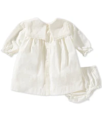 Edgehill Collection x Megan Karp Baby Girls Quinn Embroidered Detail Sailor Long Sleeve Dress