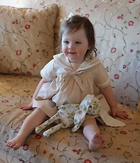 Edgehill Collection x Megan Karp Baby Girls James Sailor Short Sleeve Bow Detail Dress