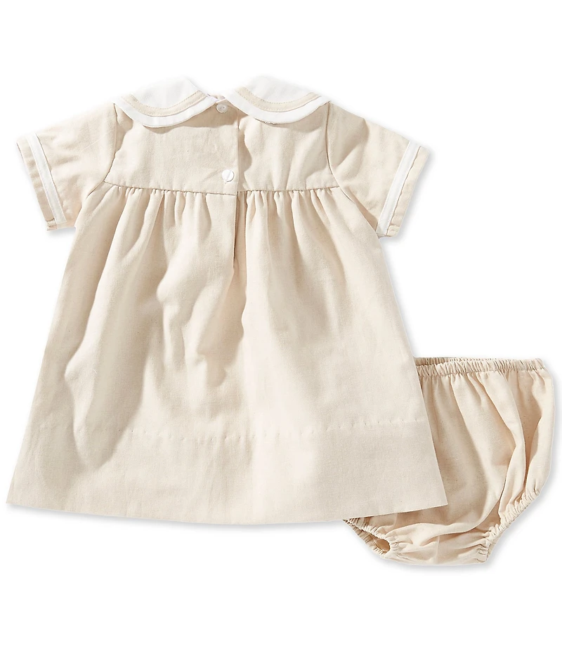 Edgehill Collection x Megan Karp Baby Girls James Sailor Short Sleeve Bow Detail Dress