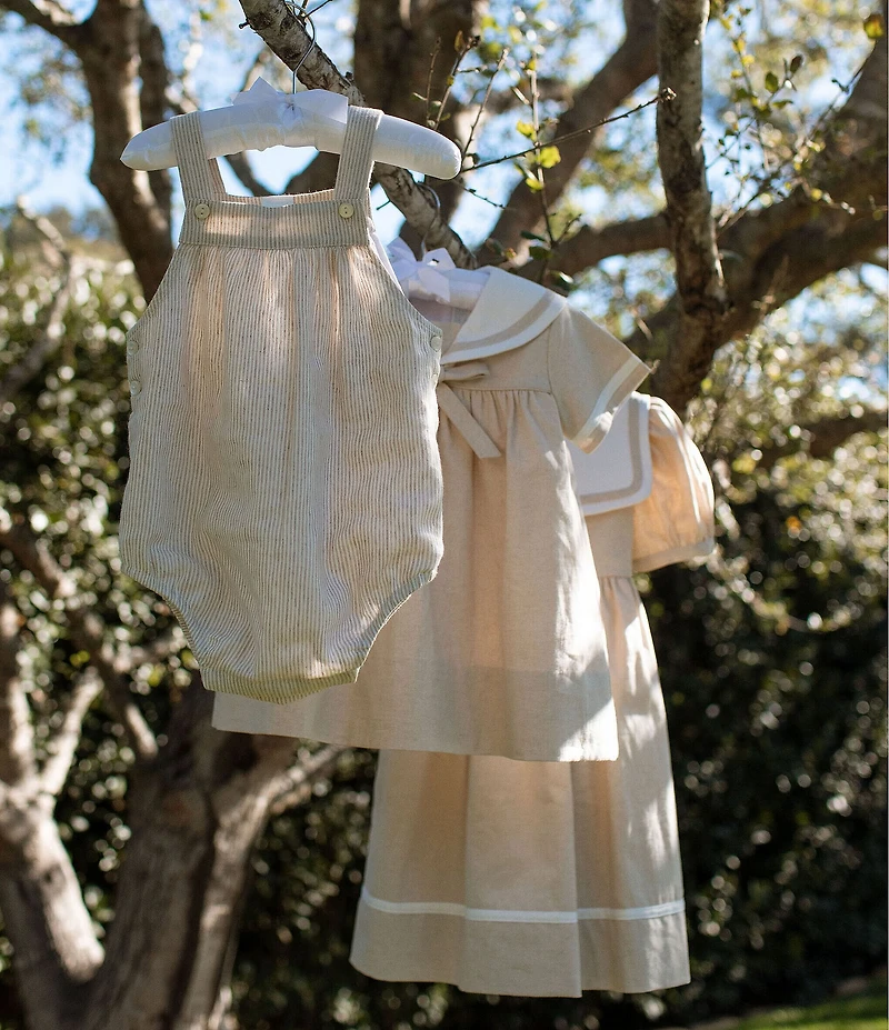 Edgehill Collection x Megan Karp Baby Girls James Sailor Short Sleeve Bow Detail Dress