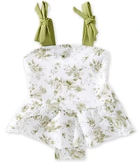 Edgehill Collection x Megan Karp Baby Girls June Floral Bow Tie Detail One Piece Swimsuit