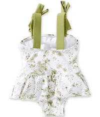 Edgehill Collection x Megan Karp Baby Girls June Floral Bow Tie Detail One Piece Swimsuit