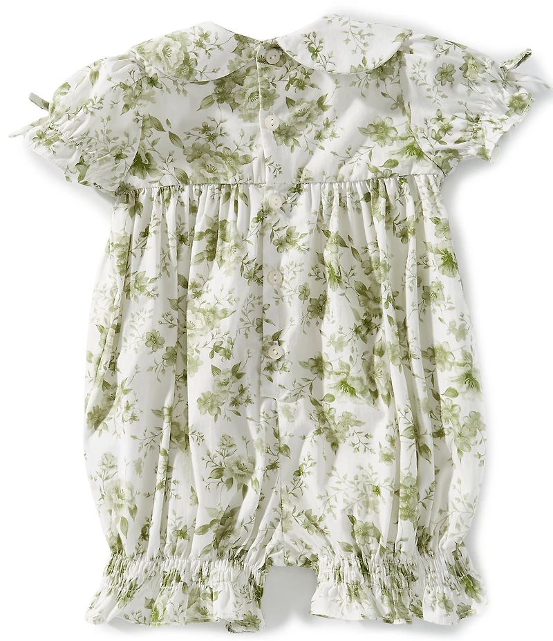 Edgehill Collection x Megan Karp Baby Girls Kennedy Floral Peter Pan Collar Bow Detail Romper