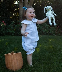 Edgehill Collection x Megan Karp Baby Girls Leigh Peter Pan Collar Sleeveless Stripe Top & Shorts Set