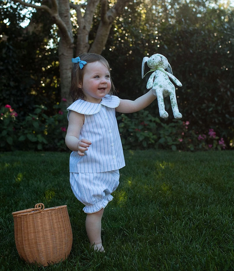 Edgehill Collection x Megan Karp Baby Girls Leigh Peter Pan Collar Sleeveless Stripe Top & Shorts Set