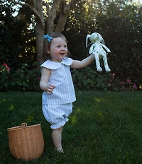 Edgehill Collection x Megan Karp Baby Girls Leigh Peter Pan Collar Sleeveless Stripe Top & Shorts Set