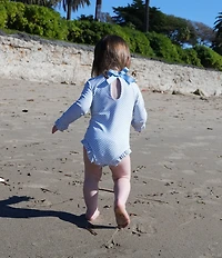 Edgehill Collection x Megan Karp Baby Girls Meredith Floral Bow Detail One-Piece Swimsuit