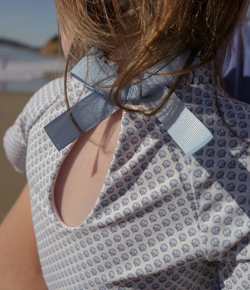 Edgehill Collection x Megan Karp Baby Girls Meredith Floral Bow Detail One-Piece Swimsuit