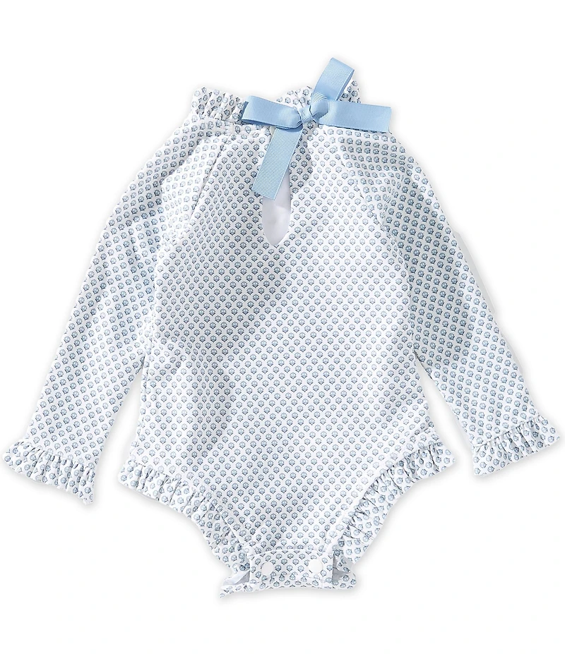 Edgehill Collection x Megan Karp Baby Girls Meredith Floral Bow Detail One-Piece Swimsuit
