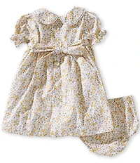 Edgehill Collection x Megan Karp Baby Girls Rosie Floral Peter Pan Collar Smocked Dress