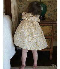 Edgehill Collection x Megan Karp Baby Girls Rosie Floral Peter Pan Collar Smocked Dress