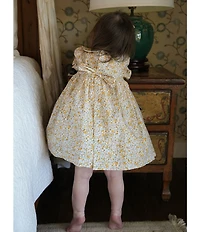 Edgehill Collection x Megan Karp Baby Girls Rosie Floral Peter Pan Collar Smocked Dress