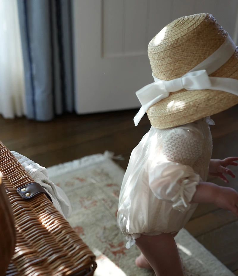 Edgehill Collection x Megan Karp Girls Alexandra Straw Bow Detail Sun Hat