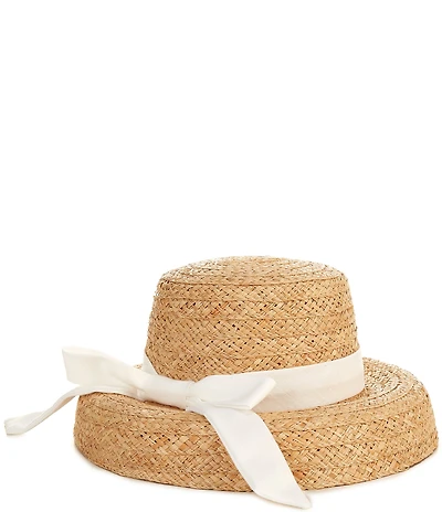 Edgehill Collection x Megan Karp Girls Alexandra Straw Bow Detail Sun Hat