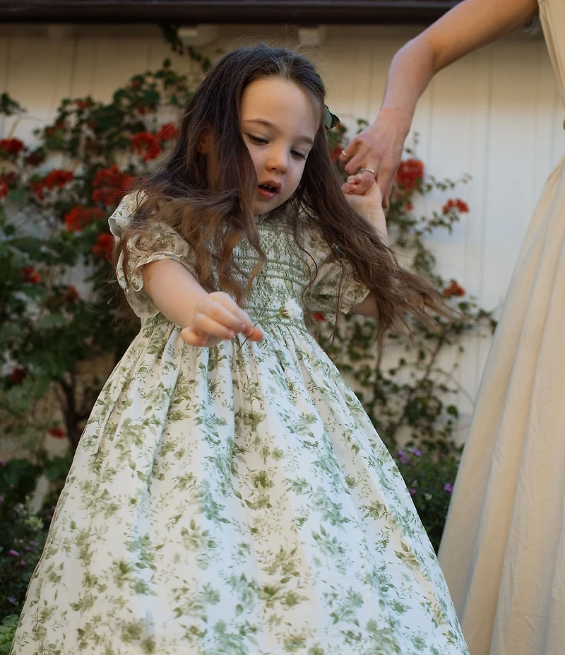 Edgehill Collection x Megan Karp Girls Kennedy Floral Bow Detail Dress