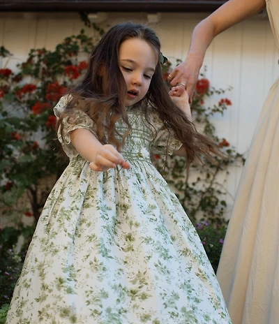 Edgehill Collection x Megan Karp Girls Kennedy Floral Bow Detail Dress