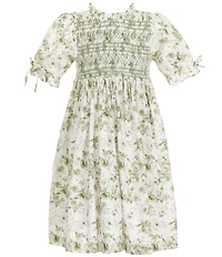 Edgehill Collection x Megan Karp Girls Kennedy Floral Bow Detail Dress