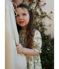 Edgehill Collection x Megan Karp Girls Kennedy Floral Bow Detail Dress