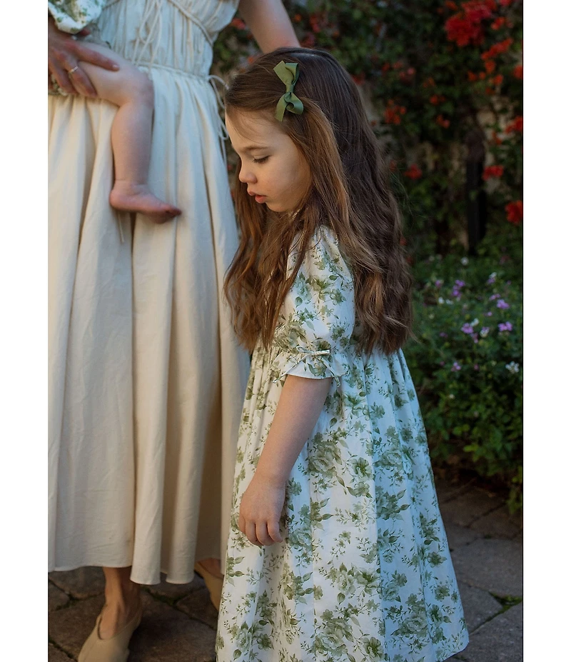 Edgehill Collection x Megan Karp Girls Kennedy Floral Bow Detail Dress