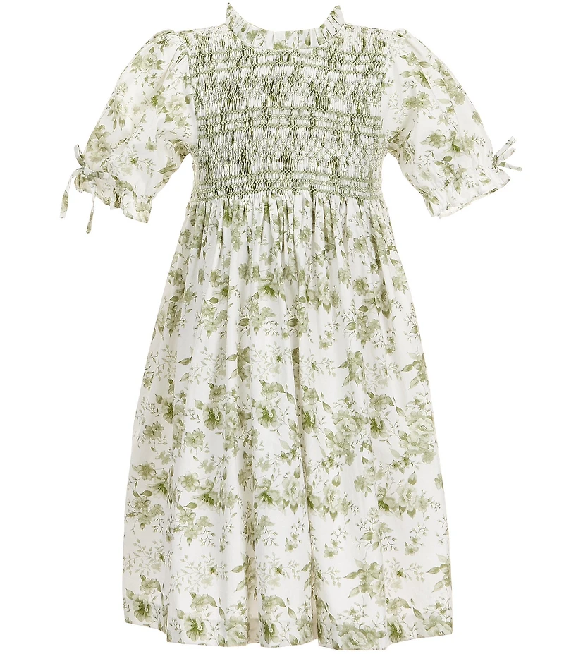 Edgehill Collection x Megan Karp Girls Kennedy Floral Bow Detail Dress