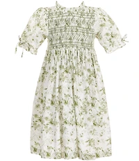 Edgehill Collection x Megan Karp Girls Kennedy Floral Bow Detail Dress