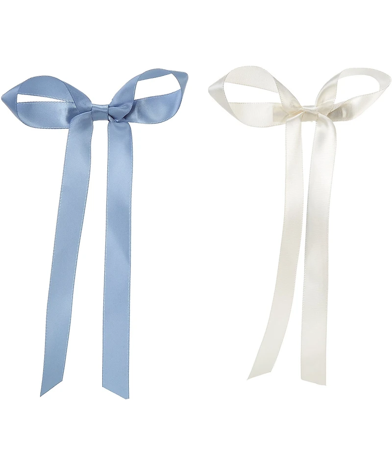 Edgehill Collection x Megan Karp Girls Tiny Satin Hair Bows 2-Pack
