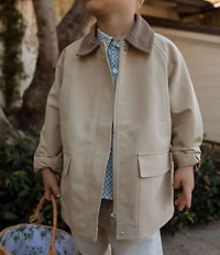 Edgehill Collection x Megan Karp Kids Wren Point Collar Pocket Detail Barn Jacket