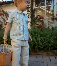 Edgehill Collection x Megan Karp Little Boys Dax Linen Blend Floral Shirt & Pants Set