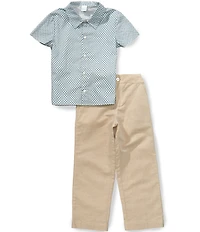 Edgehill Collection x Megan Karp Little Boys Dax Linen Blend Floral Shirt & Pants Set